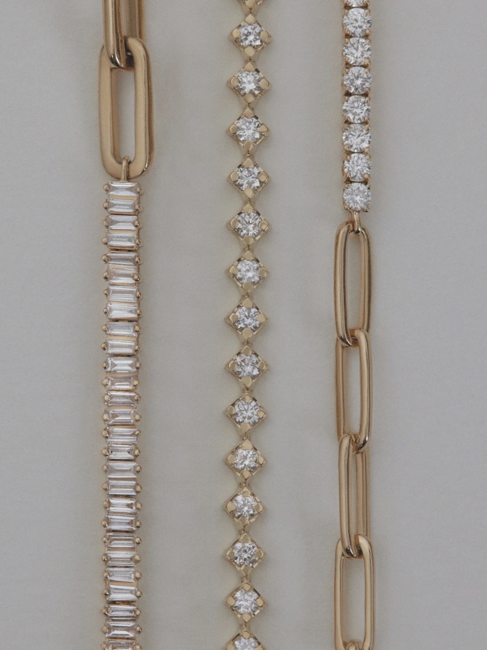 KINN Serena Baguette Tennis Link Bracelet Diamond - Picture 5 of 6